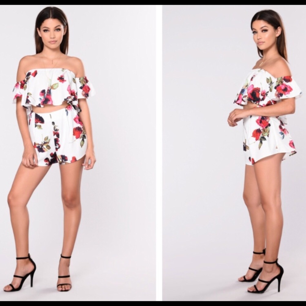 Two piece floral - shorts and top